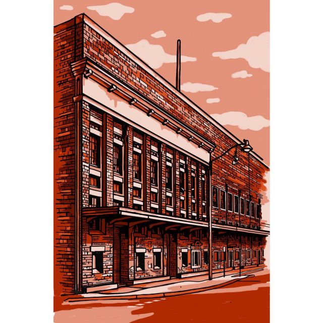 Original digital illustration of Wool Stores for the GMTA board series across two skateboard decks. ⁣
⁣
⁣
#graphicdesign #karmadesign #illustration #drawing #skateboarddesign #woolstores #fremantle #design